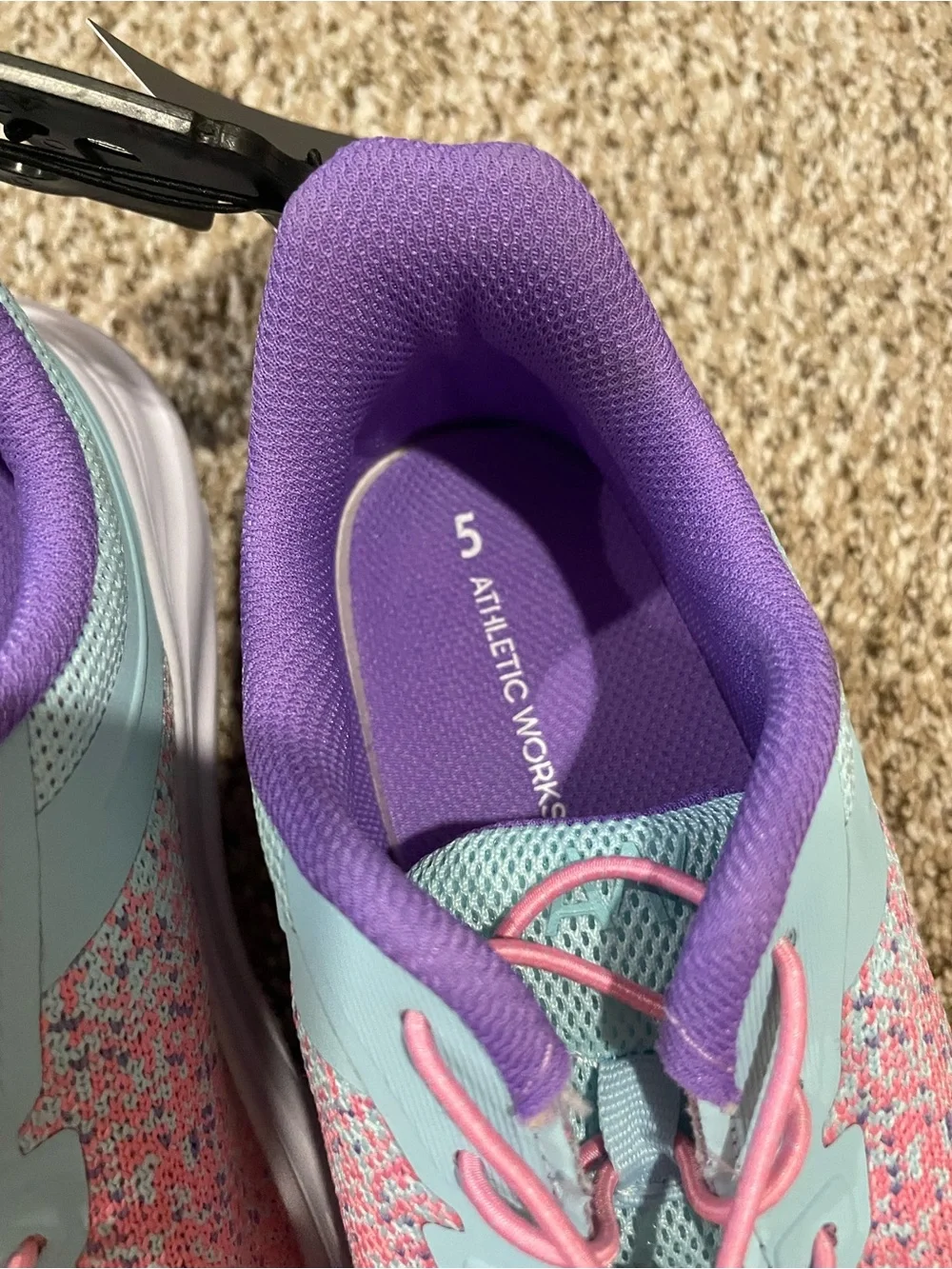 Athletic Works Kids Teal, Pink & Purple Slip-On Sneaker